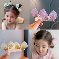 Korean Pearl Stereoscopic Bow Baby Clip  Fresh Seersucker Hair Clip Cute Hair Accessories for Kids
