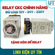 Relay thời gian CKC AH3-3 ( đủ loại 12V 24V 220V) TẶNG KÈM ĐẾ - Rơ le timer 1 giây đến 24 giờ role t
