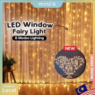 Miniis LED Warm White Window Fairy String Lights with 8 Modes, 3m x 3m  / 3m x 2m / 3mx1m/ 3mx 0.5m 