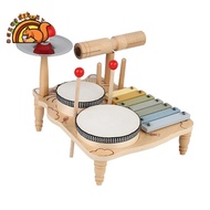 Kids Drum Set for Toddlers Wooden Early Education Beginner Percussion Music Table Children'S Drum Ra