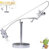 CYMX The Fisherman Balancing Sculpture, Gift Metal Kinetic Fishing Sculpture, Creative Desk Ornament