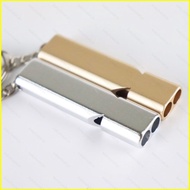 B4 Flat Aluminum Alloy Dual Frequency Survival Whistle Double-tube Outdoor Survival Life-saving Whis