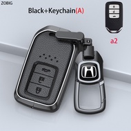 ZOBIG ฝาครอบที่ห้อยกุญแจ Hondaฝาครอบที่ห้อยกุญแจฝาครอบกุญแจเคสกุญแจหนังโลหะผสมสังกะสีสำหรับ Honda ซิ