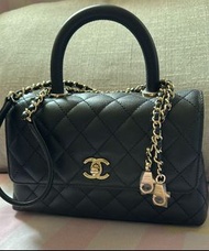 CHANEL COCO HANDLE BAG small size黑色荔枝皮 金扣