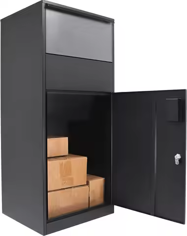 Large Package Delivery Parcel Mail Steel Drop Box for Porch with Tamper-Resistant Drop Slot & Key Lo