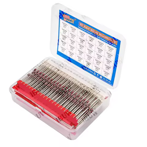 600PCS 30Values 1W Zener Diode Kit 3V-47V Box for Electronics Voltage Regulation KIT each 20pcs 1N47