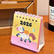 2026 Mini Animal Calendar Cartoon Animal  Pocketed Calendar  Kawaii Mini Cartoon Calendar