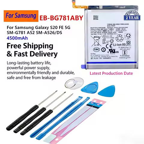 For Samsung Galaxy S20 FE 5G SM-G781 A52 5G Replacement Battery EB-BG781ABY 4500mAh Phone Battery Wi