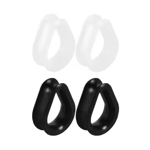 1 Pairs Black White Flexible Soft Silicone Hollow Teardrop Shape Ear Stretcher Plugs Gauges Tunnel E
