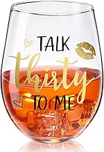 Talk Thirty To Me Wine Glass 30th Birthday Stemless Wine Glass Black Stemless Glass Cups Dirty 30 Bi