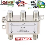4 Way Satellite/Antenna/Cable TV Splitter fast ship from kedah MYTV/ASTRO/ENJOY