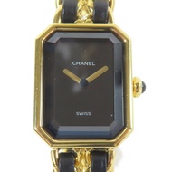 CHANEL Premiere L鍍金手錶石英機芯黑色#16.25cm