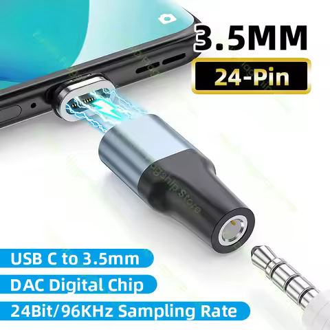 USB Type C to 3.5mm Earphone Magnetic Adapter Type C DAC Digital Audio HiFi 3.5mm Jack Aux Converter