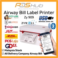 Zywell ZY909 Thermal Printer Receipt A6 Waybill Barcode Shipping Label Bluetooth Consignment Note Pr