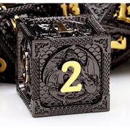 Haxtec Bloodstained Metal DND Dice Set Blood Polyhedral D&D Dice Compatible with Dungeons and Dragon