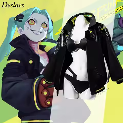 Rebecca Cosplay Costume Cyberpunk Edgerunners Cosplay Full Set Women 2077 Jacket Bra Party Dress