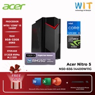 Acer Nitro N50-656-14400W11G Gaming Desktop (Intel Core i5-14400F/8GB-32GB RAM/512GB SSD/RTX3050 6GB
