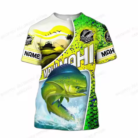 Summer Men's T-shirt Fishing 3D Print Tshirt Men Women Fashion Short Sleeve T-shirt Outdoors Oversiz
