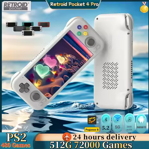 Retroid Pocket 4 Pro Retro Handheld Game Video Player Console 4.7 Inch Screen 8G+128G Android 13 Blu