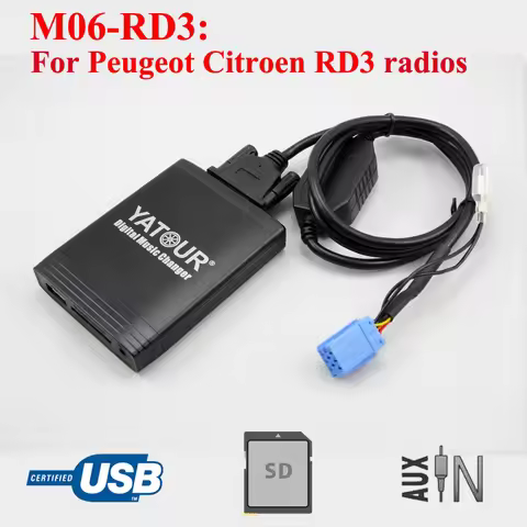 Yatour car CD USB SD AUX player for Peugeot Citroen RD3