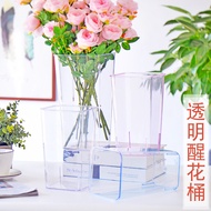 [in stock] Transparent acrylic flower bucket for flower shops, flower care bucket, square flower buc