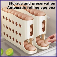 Slide Egg Dispenser Storage Box 4 Tiers Egg Holder Dispenser with Automatic Scrolling Design 30 Eggs