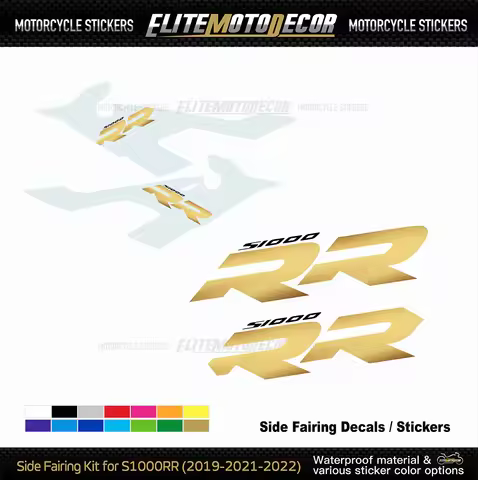 Motorcycle Side Fairing RR Stickers Decoration For S1000RR 2019-2020-2021-2022 Side Fairing Decals S
