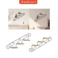 [Amleso1] Plant Stand Wall Pot Stand Staircase Decorative Shelf Wall Hanging