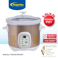 PowerPac Slow Cooker Digital 3.5L,4.5L with Ceramic Pot (PPSC305,PPSC405)