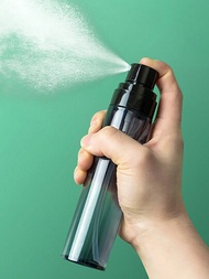 1入組酒精噴霧瓶旅行消毒噴霧器，便攜式黑色透明可重複裝填塑料瓶帶細密噴霧泵，適用於家庭戶外