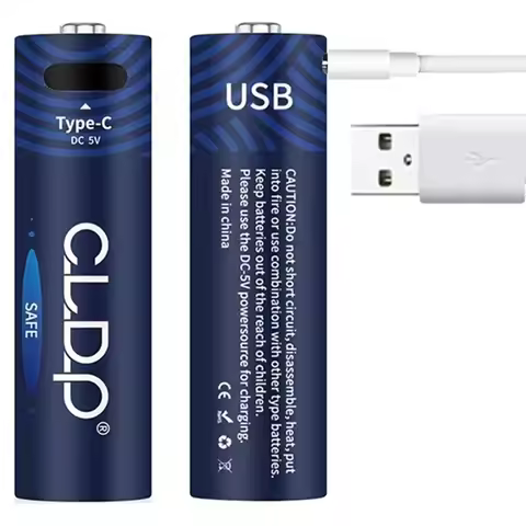 2PCS 1.6V AA Ni-Zn rechargeable battery 1800mWh Ni-Zn battery with TYPE-C charging cable suitable fo