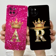 For Itel S23 S665L Fashion Crown Initial Letter Couple Phone Case itel S23 itelS23 Soft Silicone TPU