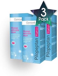 3 Pack Genové Pilopeptan for Woman 250ml - Extremlly Effective - Hair Regrowth Treatment - Anti-Hair Loss Shampoo - Rich In Nutrients - Spain