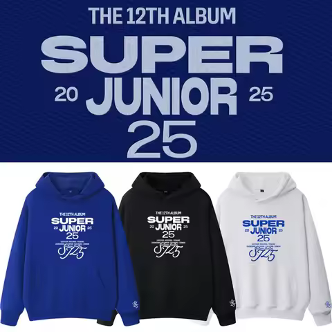 Super Junior Hoodie 12TH ALBUM Super Junior 25 Letter Print Hoodies Kpop Fashion Fans Tops Women Men