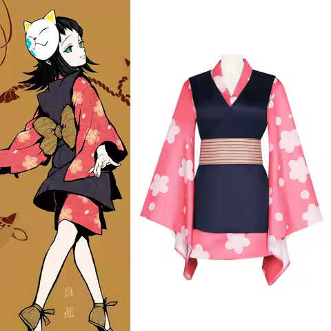 Demon Slayer Anime Peripheral Makomo Kanroji Mitsuri Kokushibo Nakime Costume Japanese Style Kimono