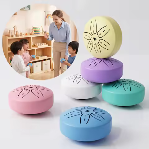 Portable Mini Steel Tongue Drum Rain Drum Musical Instruments 3 Inch 6 Notes Ethereal Drum For Yog