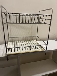 不鏽鋼架 2-Tier Stainless Steel Dish Rack with Drip Tray