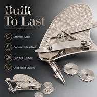 WAY2TOP Mechanical Gear Train Ruling Pen, Interchangeable Roller Wheel Hand-hammered Texture Dotting