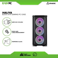 Rakk Haliya ATX PC Gaming Case Black Mid Tower Tempered Glass, mATX, iTX with 1x 120mm rear fan