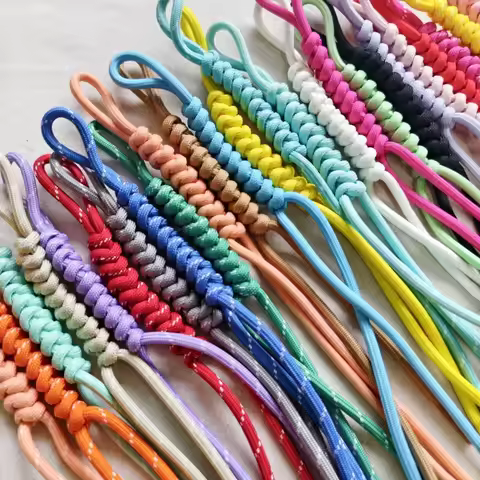 DIY Bag Charm Handmade Braided Rope Keychain Colorful Keyring For Women Bag Pendant Handbag Hanging 