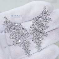 Neriza Jewelry/ ต่างหูออกงานเพชรสังเคราะห์ ประกายเทียบเท่าเพชรแท้ NE176