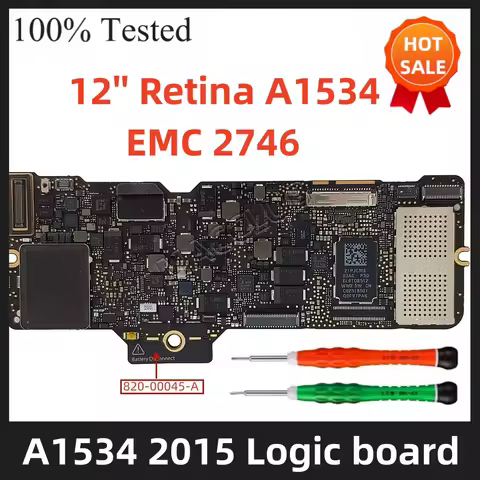 8GB 1.1 256GB SSD 820-00045-A A1534 Logic Board For MacBook 12" A1534 2015 EMC 2746 mf855 mf865ll/a