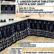 Langsir Kabinet Dapur / Langsir Tabletop / Langsir Dapur / Langsir Sinki