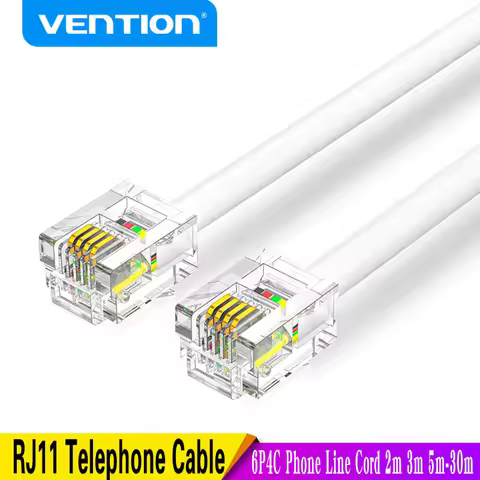 Vention RJ11 Telephone Cable RJ11 Male to Male 6P4C Phone Line Cord for DSL Modem Answernig Machine 