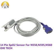 Reusable 14 Pin SpO2 Sensor for NELLCOR N550 N595 N560 N600 OXI Tech All Type Multi Adult Child Neon