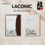 Laconic Planner 2026 A5 Monthly Flap Pocket Ivory Brown LAMS86-170IV BR (Starts September 2025)