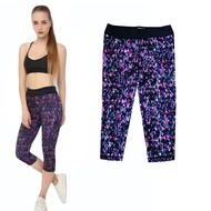 F*Rever 21 women purple abstract 7/8 capri yoga pants/women's yoga pants latest women's pants