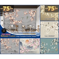Custom 3D Chinoserie Theme Wallpaper & Wallsticker | FLOWERS | 3D 3D | Dining Room | Custom Wallpape