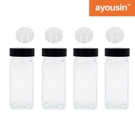 ❈㍿AYOUSIN Pack Of 4 Glass Spice Jar Condiments Container 120ml or 180ml