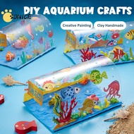 DIY Craft Kits Mini Plastic Aquarium Sea Clay Creature Eduction Toy for Kids Desk Decoration Gift